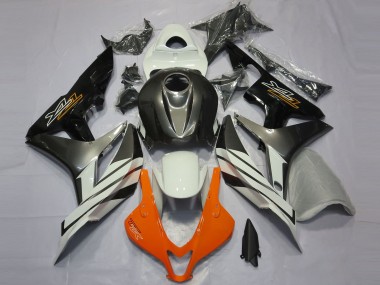 Black Grey and Orange Honda CBR600RR Fairings 2007-2008