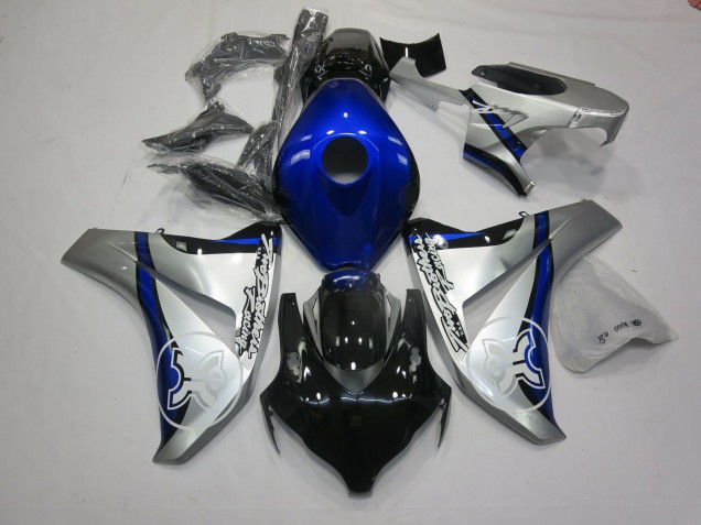 Blue and Silver TBR Honda CBR1000RR Fairings 2006-2007