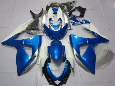 Blue and White Suzuki GSXR 1000 Fairings 2009-2016