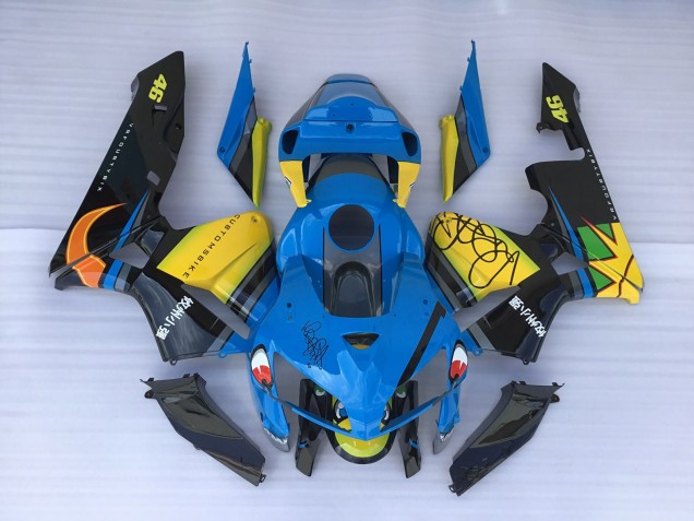 Blue Shark & Yellow Honda CBR600RR Fairings 2005-2006