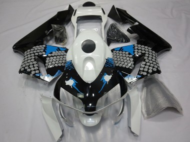 Blue White and Black Splatter Honda CBR600RR Fairings 2003-2004