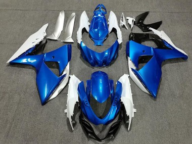 Blue White and Silver Suzuki GSXR 1000 Fairings 2009-2016