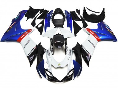 Custom Logos with Blue and Red Suzuki GSXR 600-750 Fairings 2011-2020