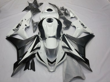 Custom OEM Style White and Black Honda CBR600RR Fairings 2007-2008