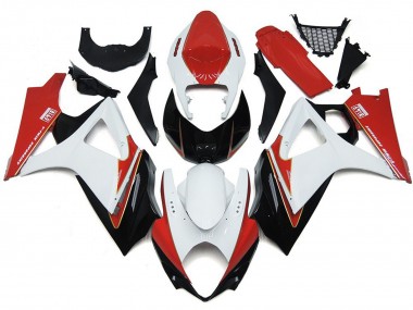 Custom Red and White with Black Suzuki GSXR 1000 Fairings 2007-2008