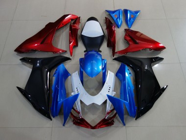 Custom Red Black and Blue Suzuki GSXR 600-750 Fairings 2011-2020