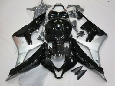 Gloss Black and Silver Honda CBR600RR Fairings 2007-2008