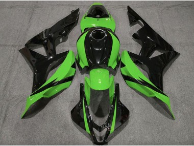 Gloss Black & Green Honda CBR600RR Fairings 2007-2008