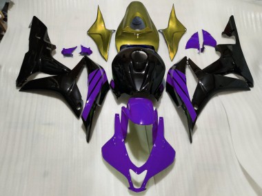 Gloss Black & Purple and Gold Accents Honda CBR600RR Fairings 2007-2008