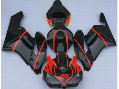 Gloss Black & Red Honda CBR1000RR Fairings 2004-2005