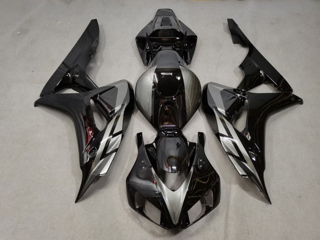 Gloss Black w grey Honda CBR1000RR Fairings 2006-2007