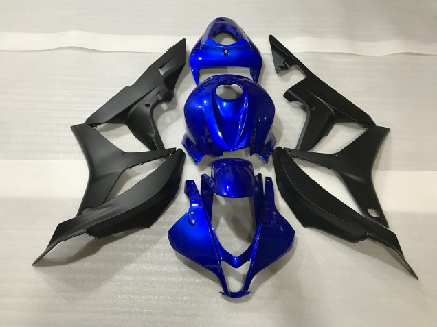 Gloss Blue and Matte Black Honda CBR600RR Fairings 2007-2008