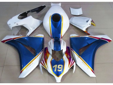 Gloss Blue and White Honda CBR1000RR Fairings 2008-2011