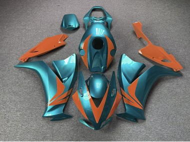 Gloss Cyan and Orange Honda CBR1000RR Fairings 2012-2016