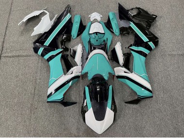 Gloss Cyan White and Black Honda CBR1000RR Fairings 2017-2019