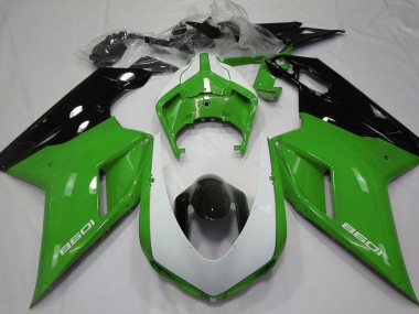 Gloss Green & White Ducati 848 1098 1198 Fairings 2007-2012