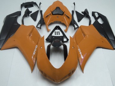 Gloss Orange & Black Ducati 848 1098 1198 Fairings 2007-2012