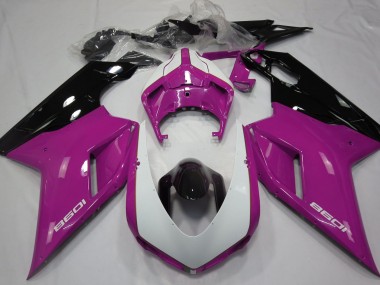 Gloss Pink & White Ducati 848 1098 1198 Fairings 2007-2012