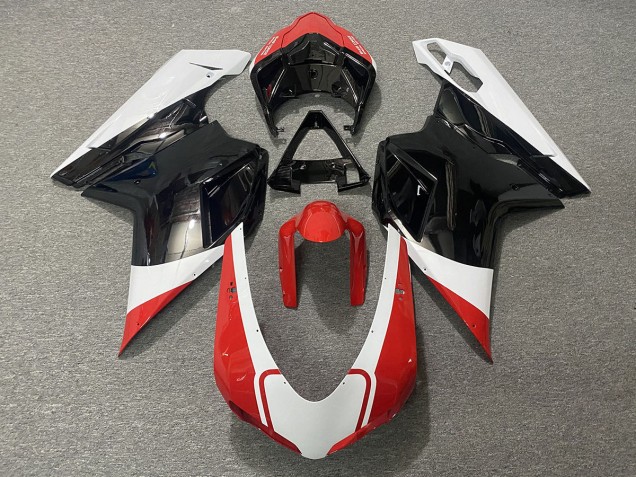 Gloss Red White and Black Ducati 848 1098 1198 Fairings 2007-2012