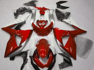 Gloss Red & White Suzuki GSXR 1000 Fairings 2009-2016