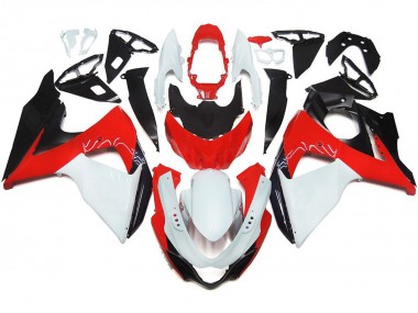 Gloss Red with White and black Suzuki GSXR 1000 Fairings 2009-2016