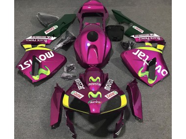 Hot Pink Movistar Honda CBR600RR Fairings 2003-2004