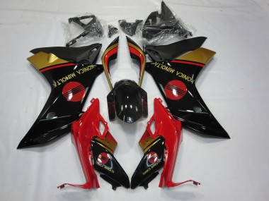 KM Red Black and Gold Honda CBR600F Fairings 2011-2012