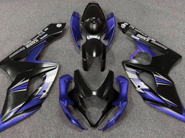 Matte Black and Blue Suzuki GSXR 1000 Fairings 2005-2006