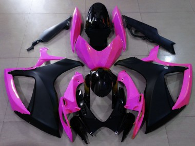 Matte Black and Pink Suzuki GSXR 600-750 Fairings 2006-2007