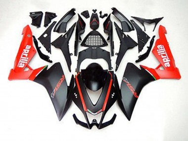 Matte Black and Red Aprilia RS4 125 Fairings 2012-2015