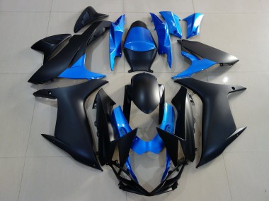 Matte Black & Bright Blue Suzuki GSXR 600-750 Fairings 2011-2020