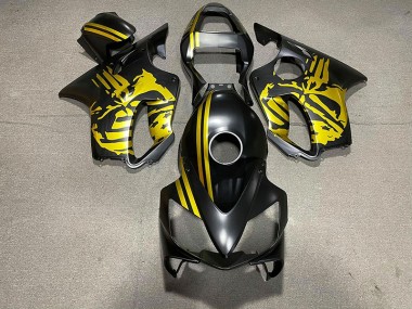 Matte Black & Gold Skull Honda CBR600 F4i Fairings 2001-2003