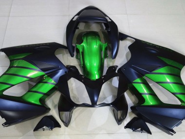 Matte Black & Green Honda VFR800 Fairings 2002-2012