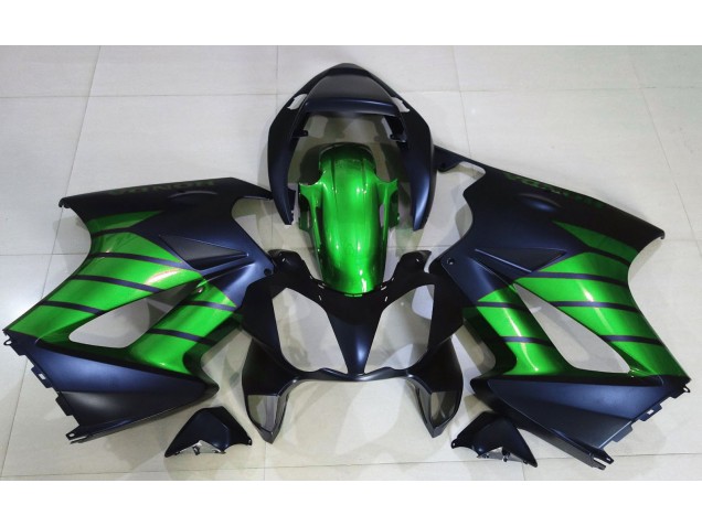 Matte Black & Green Honda VFR800 Fairings 2002-2012