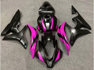 Matte Black & Pink Design Honda CBR600RR Fairings 2007-2008