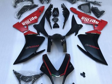 Matte Black & Red Aprilia RSV4 1000 Fairings 2010-2015