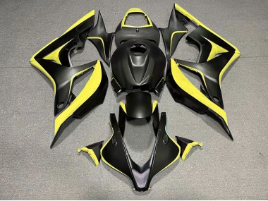 Matte Black & Yellow Honda CBR600RR Fairings 2007-2008