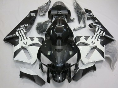 Matte & White Punisher Logo Honda CBR600RR Fairings 2005-2006