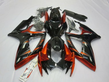 Orange and Black Suzuki GSXR 600-750 Fairings 2006-2007