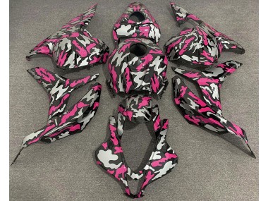 Pink and Silver Camo Honda CBR600RR Fairings 2009-2012