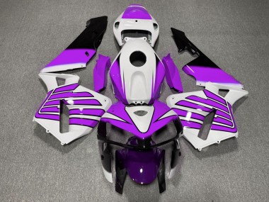 Purple and White Wings Honda CBR600RR Fairings 2005-2006