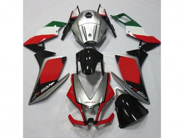 Silver and Red Aprilia RS4 125 Fairings 2012-2015