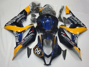 Special Deep Blue and Yellow Honda CBR600RR Fairings 2007-2008